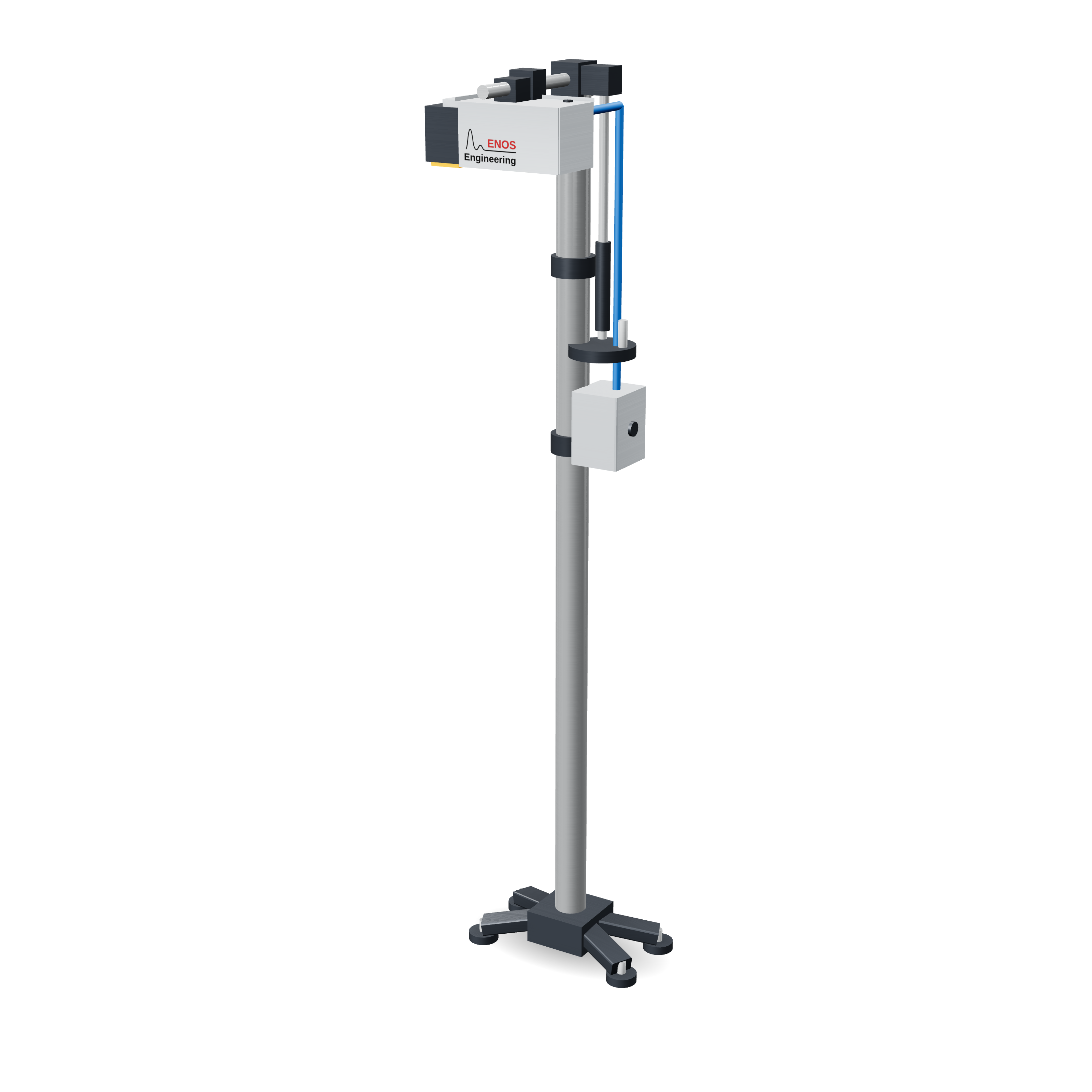 ENOS IR Vision Module: infrared camera and lamp in a stainless optics head, mounted on a height-adjustable floor stand with a screw jack and handwheel